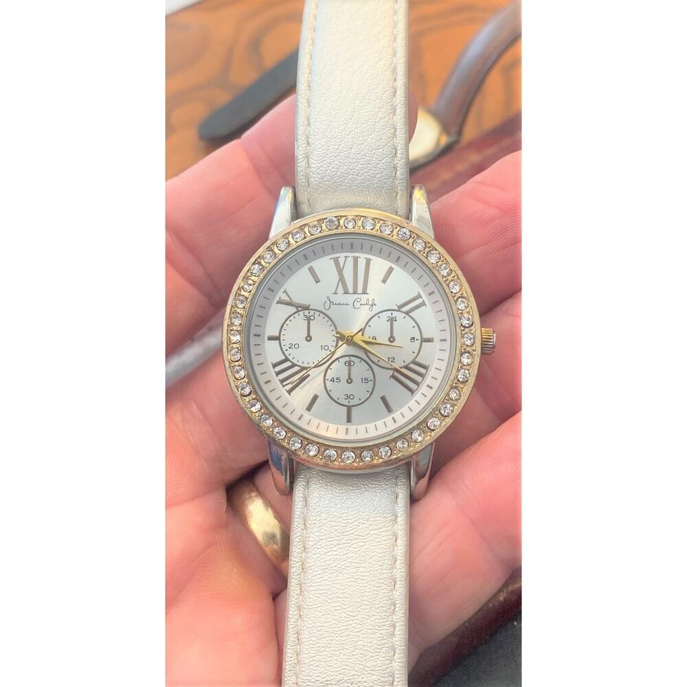 Women's Jessica Carlyle Wtch, Two Tone with Rhinestone Bezel, Chrono Style